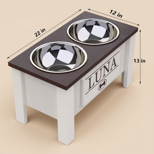 Elevated Dog Bowl with Storage